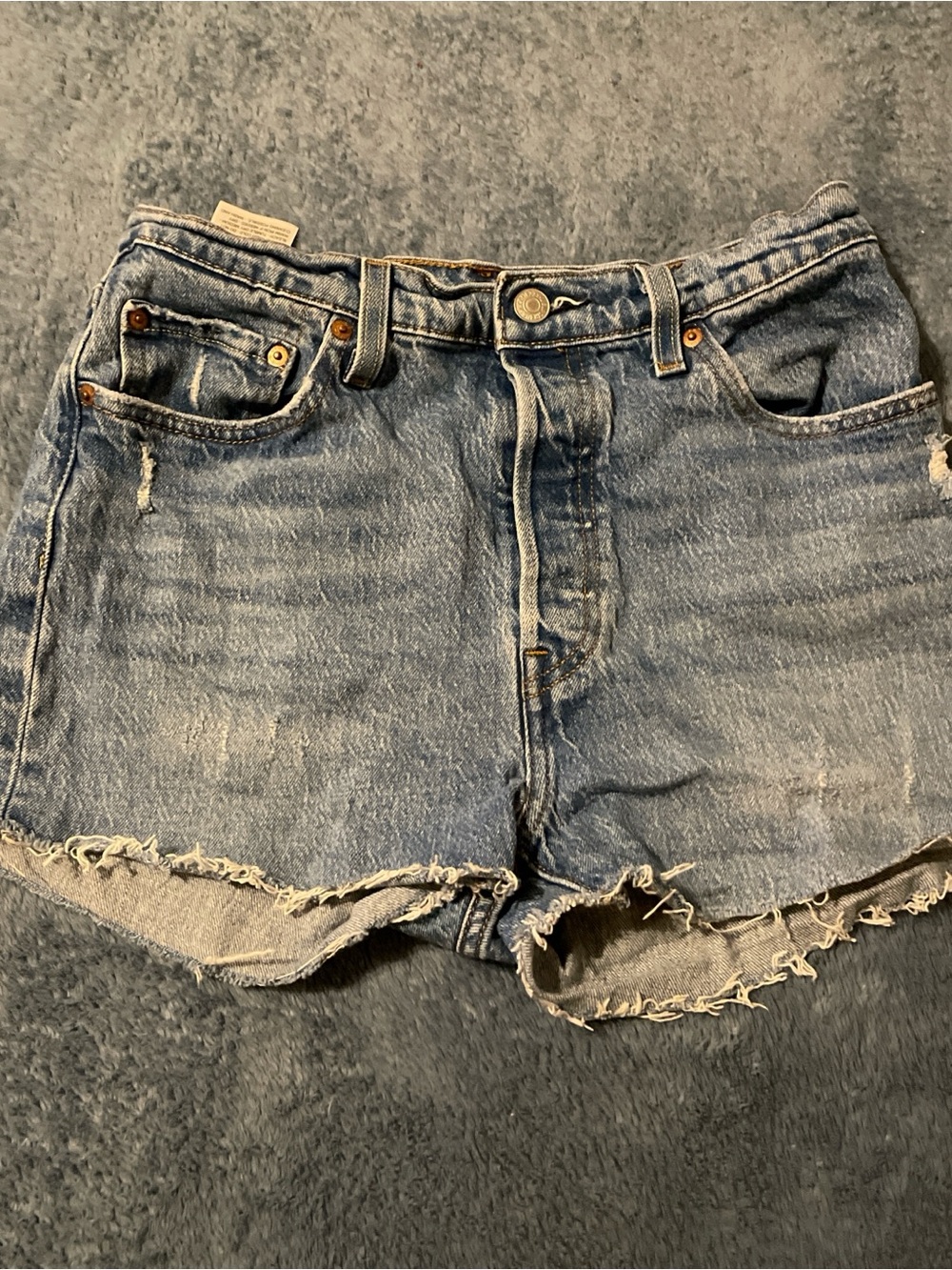 Levi's Light Blue Distressed Denim Cutoff Shorts
